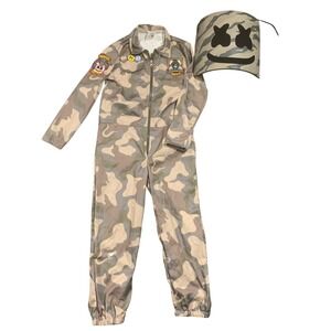 Kids Marshmello Camouflage Jumpsuit with Mask Halloween Costume Size‎ S